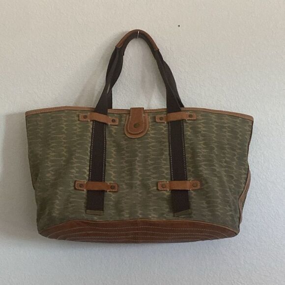 GAP RED Large Tote Thick Canvas with Leather Trim and Bottom Bag - Picture 5 of 14